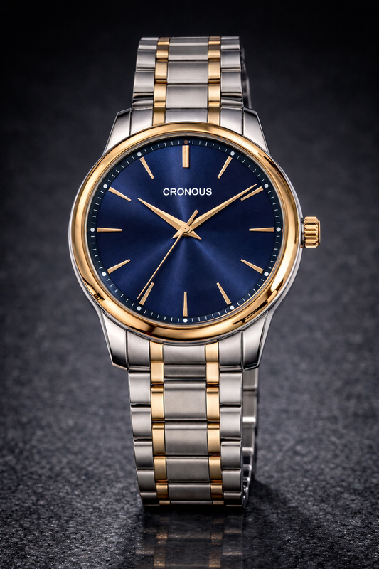 Essentials Two Tone Blue Watch for Men