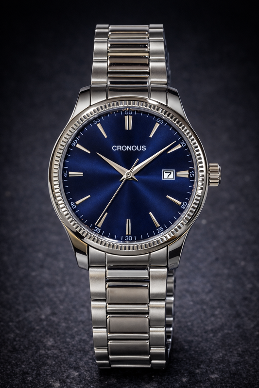 Essentials Stainless Steel Date Watch for Men